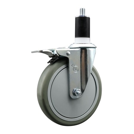 Service Caster 6'' Gray Poly Swivel 1-1/2'' Expanding Stem Caster Total Lock Brake SCC-EXTTL20S614-PPUB-112